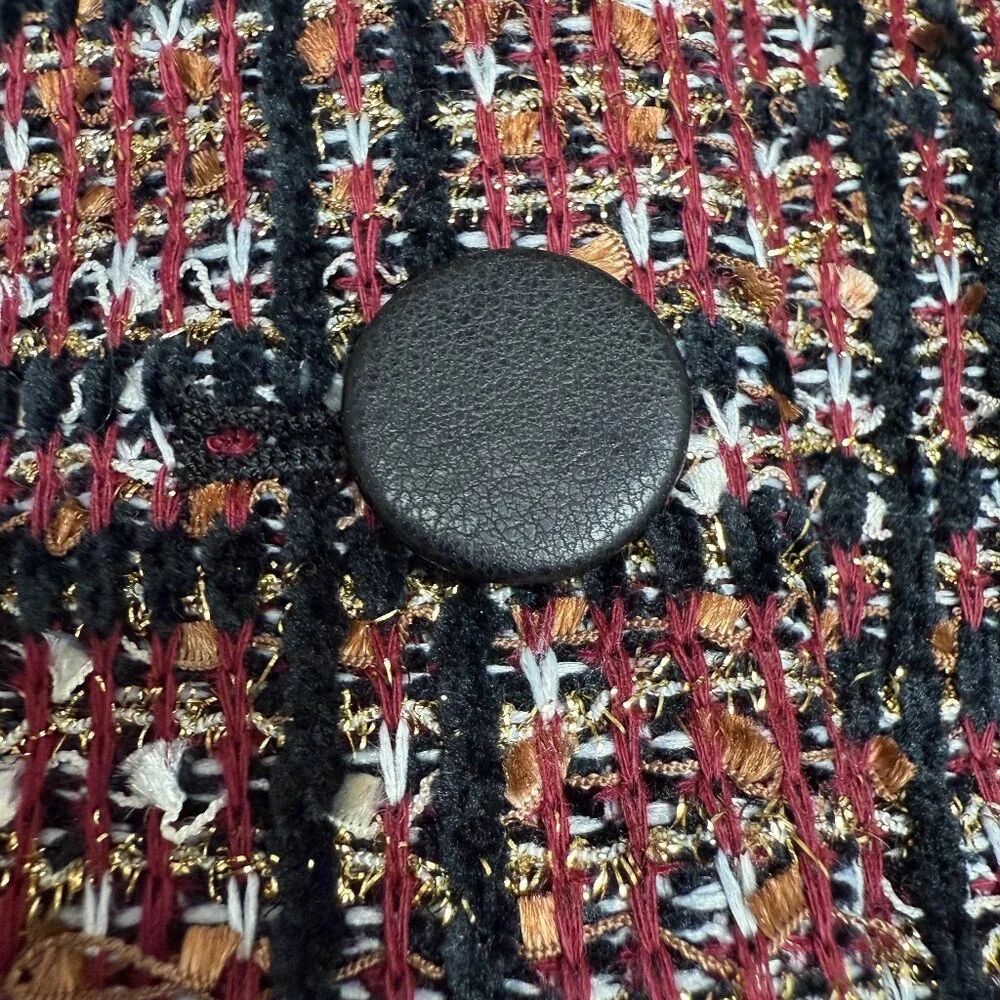 EXPRESS Women's NWT Metallic Tweed Blazer Coat Jacket Faux Leather Trim | Size S
